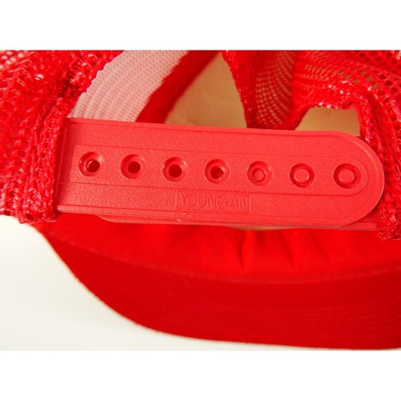 Vintage Trucker Hat Dove Rainbow Wings Red Foam Mesh Snapback Cap - Picture 8 of 8